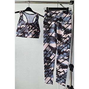 One Size Leggings & Sport Bra Set Print